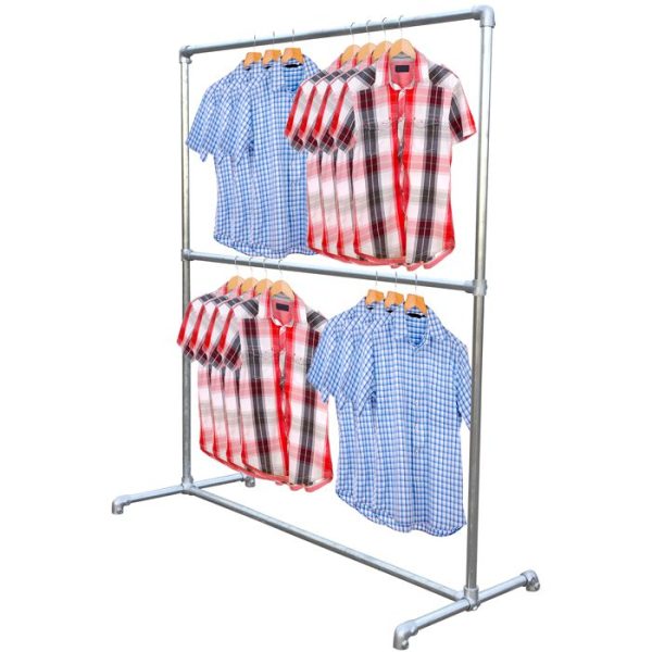 Freestanding Vertical Double Garment Rail 9 Freestanding Vertical Double Garment Rail